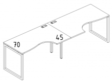 Рабочая станция столы Классика на каркасе QUATTRO (2х140) А4 Б4 043-2 БП