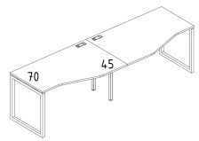 Рабочая станция QUATTRO (2х120) столы Техно на металлокаркасе А4 Б4 061-2 БП
