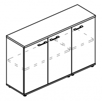 Шкаф низкий комбинированный закрытый (топ ДСП)  МР 9454