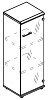 Шкаф средний узкий со стеклянной прозрачной дверью (топ МДФ) МР 9368