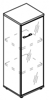 Шкаф средний узкий со стеклянной дверью в алюминиевой рамке правый (топ ДСП) МР 9469