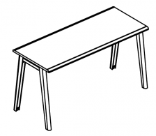 Стол письменный на металлокаркасе МТ (2 скоса) МР Б1Б 005.01