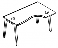 Стол эргономичный 'Классика' на металлокаркасе МТ (2 скоса) правый  МР Б1Б 046.01