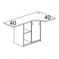 Шкаф-приставка к рабочему месту Karstula с замком, правый (к столам F2366, F2368, F2397) F8671