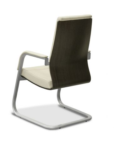 Кресло Торино HSW на раме натуральная кожа / бежевая Savanna/ дерево венге