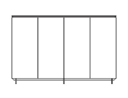 Шкаф средний 4-дверный серый