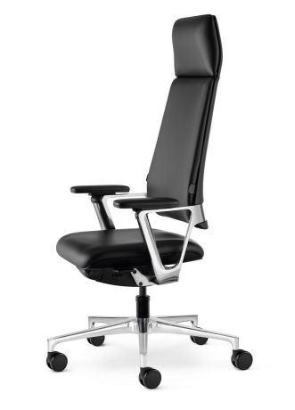 Кресло Connex2 с высокой спинкой натуральная кожа / графит 4806