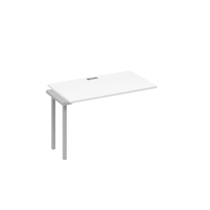 Секция стола станции с металлокаркасом DUE белый премиум / металлокаркас серый