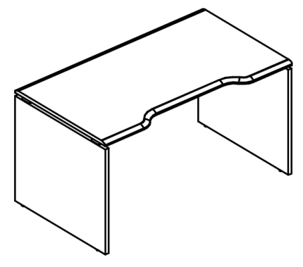 Стол эргономичный "Симметрия" на каркасе ДСП (2 скоса) вяз либерти / вяз либерти