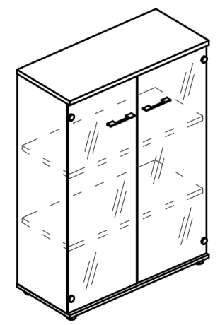 Шкаф прозрачные дверьми топ ДСП вяз либерти / вяз либерти