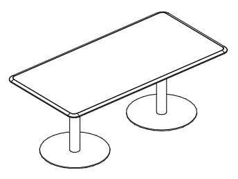 Стол для переговоров прямоугольный на опорах-колоннах вяз либерти
