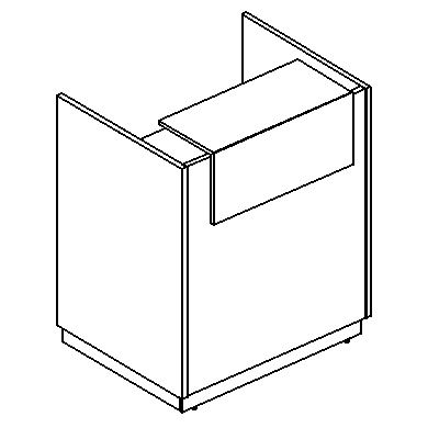 Стойка ресепшен прямая дуб шамони / дуб шамони / дуб шамони