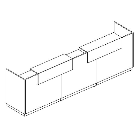 Стойка ресепшен прямая белый премиум / мокко премиум / дуб натуральный