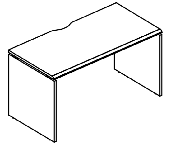 Стол письменный на каркасе ДСП (1 скос) мокко премиум / мокко премиум