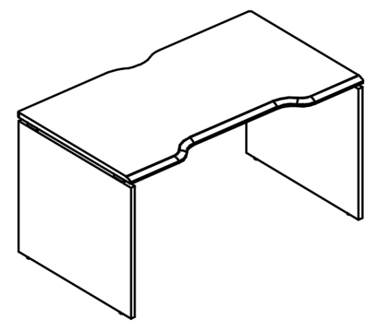 Стол эргономичный Симметрия на каркасе ДСП (1 скоса)  мокко премиум / мокко премиум