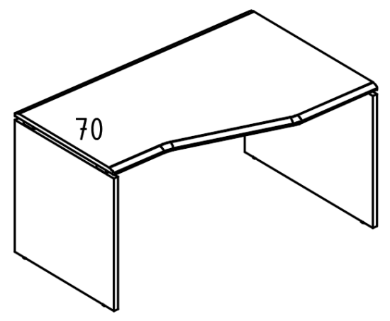 Стол эргономичный Техно на каркасе ДСП (2 скоса) правый вяз либерти / вяз либерти