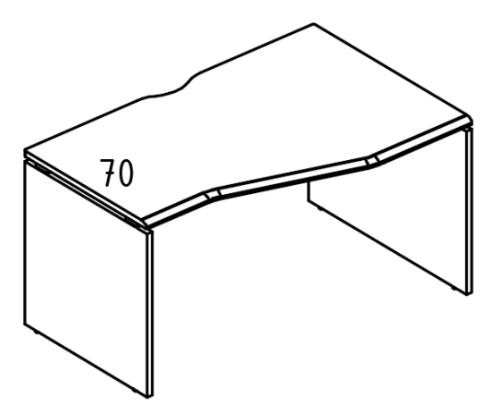 Стол эргономичный Техно на каркасе ДСП (1 скос) правый вяз либерти / вяз либерти