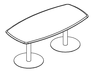 Стол для переговоров овальный на опорах-колоннах  мокко премиум