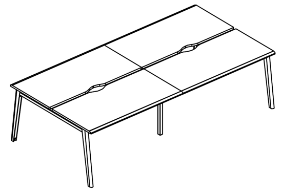 Рабочая станция каркасе МТ 1 скос (4х140)  мокко премиум / белый, вставка мокко